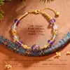 Pulsera Panchan Star de Plata Pura Nicho Lujo Ligero Cuentas de Flor de Cristal Pulsera de Plata S925 Regalo de Qixi Cumpleaños para Novia