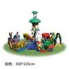 Silla giratoria exterior para niños de jardín de infantes, carrusel eléctrico grande de fibra de vidrio, camión de madera, caballo de madera, equipo de parque de atracciones