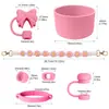 Xiyin Dropshipping Colgante de Lazo para Taza Stanley Tapón Antiderrames 10mm Tapa de Popote Suave de Silicona Cuerda para Bolso Cubierta de Taza