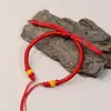Pulsera Roja de Cuerda Tejida a Mano para Niños Semiacabada Cuerda para Manualidades Cuerda Roja con Cuentas Original y Sencilla para Mujeres