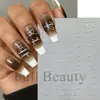 Belleza Total Pegatinas 3D para Uñas Transfronterizas Ins 4 Colores Línea Simple Inglesa Pegatinas para Uñas