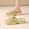 Sandalias y pantuflas de tacón alto nuevas 2025 para mujer, de verano, con suela gruesa, antideslizantes, para playa, para uso en interiores y exteriores.