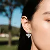 Pendientes de Flor Desmontables de Lujo Ligero, Pendientes de Zirconia con Diamantes Completos de Doble Uso, Pendientes de Gama Alta Estilo Elegante para Viajes al Trabajo al por Mayor