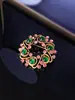 Broche Vintage Medieval de Palácio Europeu e Americano Broche de Flor de Diamante de Vidro Colorido Elegante Retro