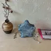 Bolso bandolera de estrella de cinco puntas para mujer estilo coreano nicho versátil de mezclilla bolso de hombro de alta gama casual para compras bolso bandolera