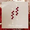 "Dulce Entrelazado" Pendientes Rojos con Lazo Otoño e Invierno Pendientes de Rosa Roja para Mujer Pendientes Dulces Pendientes