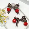 Botones de Costura de Encaje a Cuadros Clásicos y Lazo de Cereza con Estampado de Leopardo Accesorios para el Cabello Hechos a Mano DIY Ropa Muñecas Zapatos Sombreros Accesorios