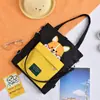 Bolsa de lona para niñas, cruzada, gran capacidad, combinable, mochila, bolso de mano para estudiante, clase, bolso de hombro multiusos, venta al por mayor