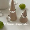 Anillo de Plata de Ley S925 con Diseño de Empalme Ovalado Estilo Coreano Minimalista Estilo Ins Recomendado por Bloggers con Diseño de Nicho y Sensación de Alta Gama