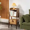 Color Nogal Librero Vintage Combinación Gabinete Estante para Libros Ilustrados para Niños Sala de Estar Simple Gabinete Lateral para TV Estante de Almacenamiento de Piso Nuevo