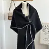Elegante Bufanda Chal de Imitación Lana Cálido Color Liso Otoño e Invierno para Socialité con Hebilla Chal Grande Color Sólido