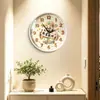 Reloj de pared "Gong Xi Fa Cai" estilo crema, Dios de la Riqueza que trae fortuna, reloj silencioso artístico creativo para la sala de estar, reloj a prueba de polvo sin taladro