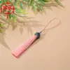 Pingente de borla para capa de celular estilo antigo, borla de cloisonné de coroa, borla de marcador de página estilo chinês feita à mão, ornamento para pendurar