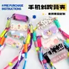 Clip de Lanyard para Parte Trasera de Teléfono de Acrílico Personalizado Cruzado Universal Dibujos Animados Anti-Caídas Anti-Pérdida Accesorio Colgante Cadena de Teléfono para Cuello