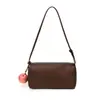 Bolsa de ombro estilo baguette em couro macio simples para mulheres, bolsa de ombro texturizada da moda, bolsa pequena versátil casual vintage para o dia a dia