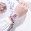 Atacado do Fabricante Celebridade da Internet Venda Quente Esportivo Transparente Quadrado Pequeno Ins Relógio Digital Feminino Estudante À Prova D'água Relógio LED