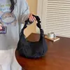 2026 Nova Bolsa de Ombro Único Plissada Estilo Ballet Feminina Doce Menina Nuvem Bolsa de Axila Design de Nicho