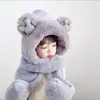 Gorro Bufanda Todo en Uno Protección para el Cuello Sombrero de Bebé Otoño e Invierno Lindo Súper Lindo Niños Niñas Invierno Niños Sombrero con Protección para las Orejas