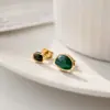 Colar com Pingente Duplo de Ágata Verde e Preta de Design de Luxo de Nicho para Mulheres, Corrente de Ouro para Clavícula de Verão, Nova Joia Que Não Desbota