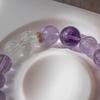 Pulsera de Amatista Lavanda Natural Femenina Pulsera Púrpura Vítrea Cristal Blanco Estudiante Femenina Regalo de Día Joyería