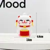 Nuevo llavero de gato de la suerte colgante de muñeca gato de la suerte de ocho direcciones muñeco de goma blanda adornos de muñeca accesorios decorativos DIY