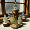 Árvore de Natal de Vidro Zibo Presente de Natal Feito à Mão Decoração Ornamento Mesa Giratória Artesanato de Vidro Decoração de Mesa