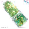 Amazon quente misturado lantejoulas verde rosa glitter unha beleza lantejoulas joias diamante esmalte cola glitter pó