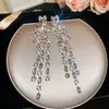 Brincos Longos de Franja Geométricos com Strass Super Brilhantes Brincos de Pino de Luxo Leve Moda de Alta Qualidade Acessórios de Brincos Multi-Uso Pequena Produção para Mulheres