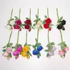 Flores artificiales rosa perla para ambiente del Día de San Valentín, decoración de boda, pared de rosas, decoración de rosa artificial de terciopelo