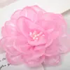 Flor de Gaze de Seda Brilhante Feita à Mão Miolo de Flor Borda Queimada Rosas Pequenas Flores DIY Acessórios de Cabelo Flor de Cabeça Sapatos e Chapéus Broche Acessórios de Joias