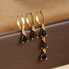 Brincos de Argola Europeus e Americanos Versáteis para Todas as Ocasiões Brincos de Moda Ins com Zircônia Microincrustada Conjunto de Brincos Femininos de Três Peças