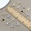 1 Colgante de Aleación con Forma de Flor de Trébol de Cuatro Hojas Cuadrado Recubierto de Diamante Accesorios de Joyería para Pendientes Collar Pulsera Hechos a Mano DIY