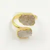 WT-R506 exquisito grava natural amatista británica piedra brillante doble gema 18K Diseño Abierto anillo de oro para mujeres
