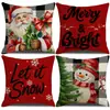 Capas de almofada de Natal outono e inverno transfronteiriças, capas de almofada de sofá, almofadas decorativas de linho estampadas, atmosfera de Natal no atacado
