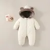 Macacões de Bebê Transfronteiriços, Roupas de Algodão para Passeio de Veludo Outono e Inverno, Roupas para Recém-Nascidos, Roupas de Lua Cheia de Bebê para 100 Dias