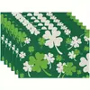 Temu Amazon St. Impresión de Mantel para el Día de San Patricio Fiesta Navideña Transfronteriza Decoración de Mesa Mantel Aislante Anti-Manchas Mantel de Mesa