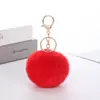 Chaveiro Bola de Pelo Falso de Coelho Rex 8cm Pingente de Bolsa Bola de Pelúcia Acessório de Roupa Decoração Elemento da Moda: Volta