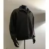 Suéter de punto minimalista Cleanfit de dos botones con cuello, color liso, corte holgado, estilo de alta gama, unisex, adecuado para el trabajo y el uso casual, manga larga