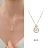 Joyería de Fujian y Guangdong Collar Geométrico Japonés y Coreano de Plata Esterlina S925 con Colgante Hueco Incrustado de Zirconia para Mujer, Accesorio de Moda y Único Estilo Ins