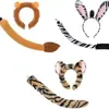 Diadema de Halloween Rellena de Animales de Granja, Míticos del Bosque y del Zoológico, Set de Disfraz con Orejas y Cola de Mono