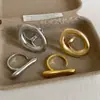 Anel Geométrico Metálico Fosco Estiloso Exagerado Europeu e Americano para Mulheres Retro Luxo Acessível Moda Tendência Versátil Anel Anel