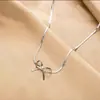 Moda Europeia e Americana Colar de Laço em Ouro 18K Feminino Luxo Acessível Joia Versátil Presente de Feriado Colar que Não Desbota