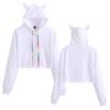 Amazon Orejas de Gato Calientes Ombligo Cool Fresco y Dulce Periférico Niñas Sudadera de Moda de Manga Larga con Capucha DIY