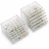 Caixa Organizadora de Joias de 3/5 Camadas, Estojo de Armazenamento com Compartimentos Transparentes, Organizador de Joias Acrílico de Grande Capacidade para Brincos e Colares, Caixa de Armazenamento Portátil para Contas DIY, 24 Compartimentos por Camada, Puxadores de Gaveta Dourados