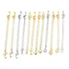 Color Oro Verdadero 18K Conservación del Color Galvanizado Cadena de Cola de Extensión Gotas de Agua de Amor Accesorios de Broche de Langosta para Joyería Hecha a Mano DIY Collar Pulsera