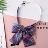 Cuello JK Lazo a Cuadros Uniforme para Foto de Graduación Estilo Universitario Japonés para Mujer Mariposa Decorativa Falda a Cuadros Mismo Cuadro Pequeño