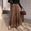 Falda calada de gamuza marrón para mujer, falda tipo paraguas de cintura alta drapeada para principios de otoño, falda de pastel extremadamente hermosa y esponjosa