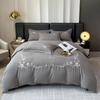 Juego de Cama de Textiles para el Hogar de Nantong de Cuatro Piezas Bordado Simple Otoño/Invierno Engrosado Cepillado Color Sólido Juego de Cuatro Piezas Procesamiento Personalizado
