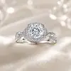 Anillo de Plata de Ley con Circonita Tonglin Best-Seller Transfronterizo de Amazon para Mujer con Diseño de Nicho Anillo de Plata de Ley S925 con Circonita