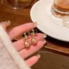 Pendientes coreanos de lujo ligeros con hebilla para mujer, aretes elegantes con circonitas que combinan con todo, estilo nicho